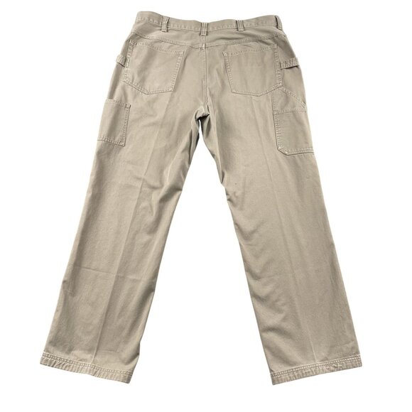 Duluth Trading Co Carpenter Pants Mens 40x34 Twill Relaxed Fit Khaki - Picture 2 of 8